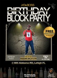 Jr Da Boss Birthday Block Party flyer